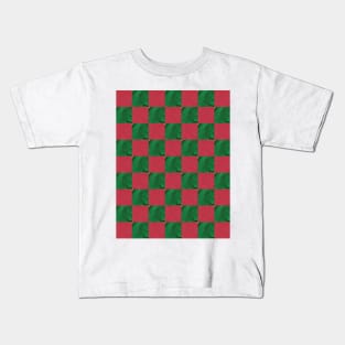 Green & Red Checkboard Kids T-Shirt